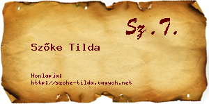 Szőke Tilda névjegykártya
